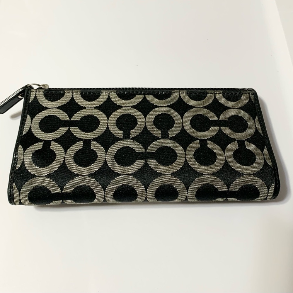 Coach Kristin Op Art Signature Check Book Flap Wallet & Checkbook - Picture 13 of 16